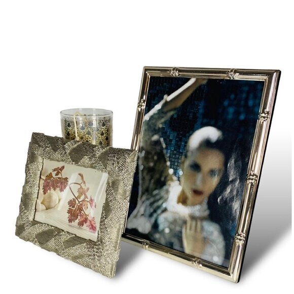 TWO BEAUTIFUL SILVER PHOTO PICTURE FRAMES BUNDLE Like New! - Picture 2 of 12